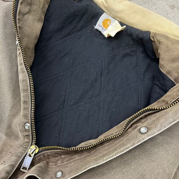 Vintage Carhartt Western Long Santa Fe Chore Coat Jacket Chestnut Mocha Brown M - Picture 10 of 16